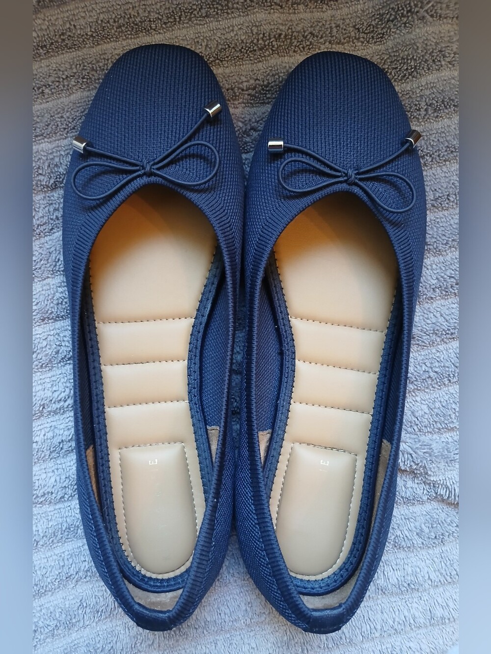 Kelly & Katie Sasha Women's Navy Blue Ballet Flats with Bow Size 10W
